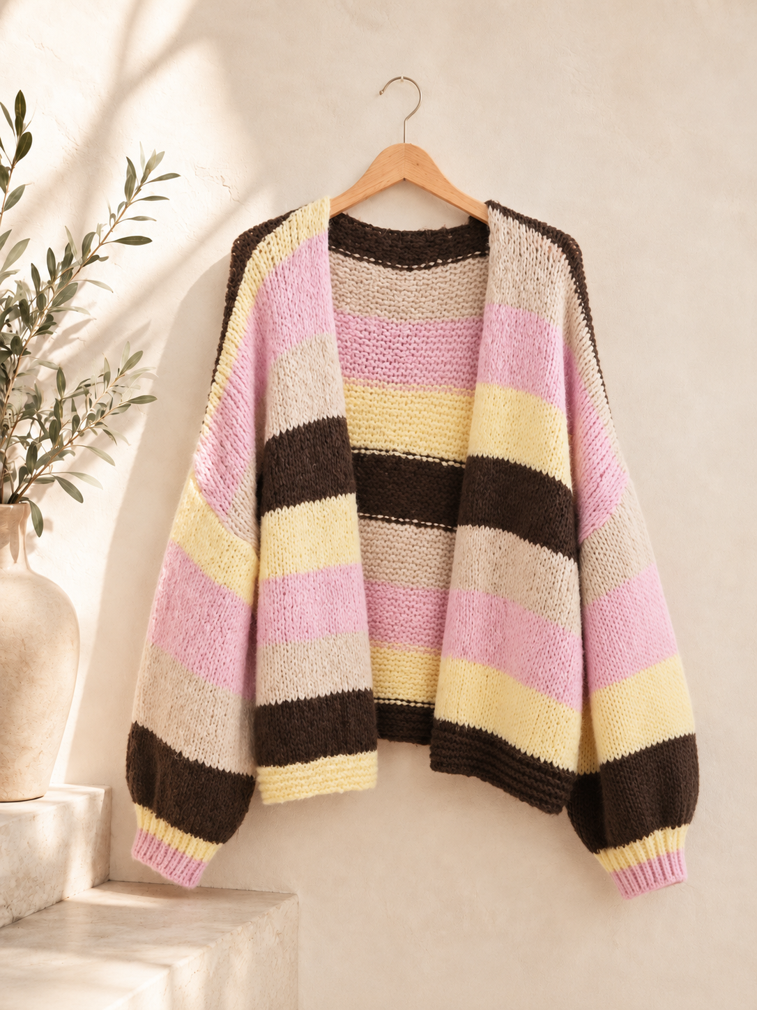 Cardigan mit Blockstreifen Strickjacke I SJ0035 I Made in Italy 34-44