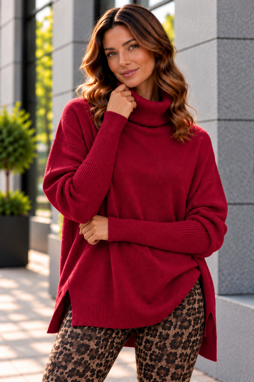 Oversize Rollkragen-Pullover Uni RP0164 I Made in Italy 34-44/46 Strick Pullover