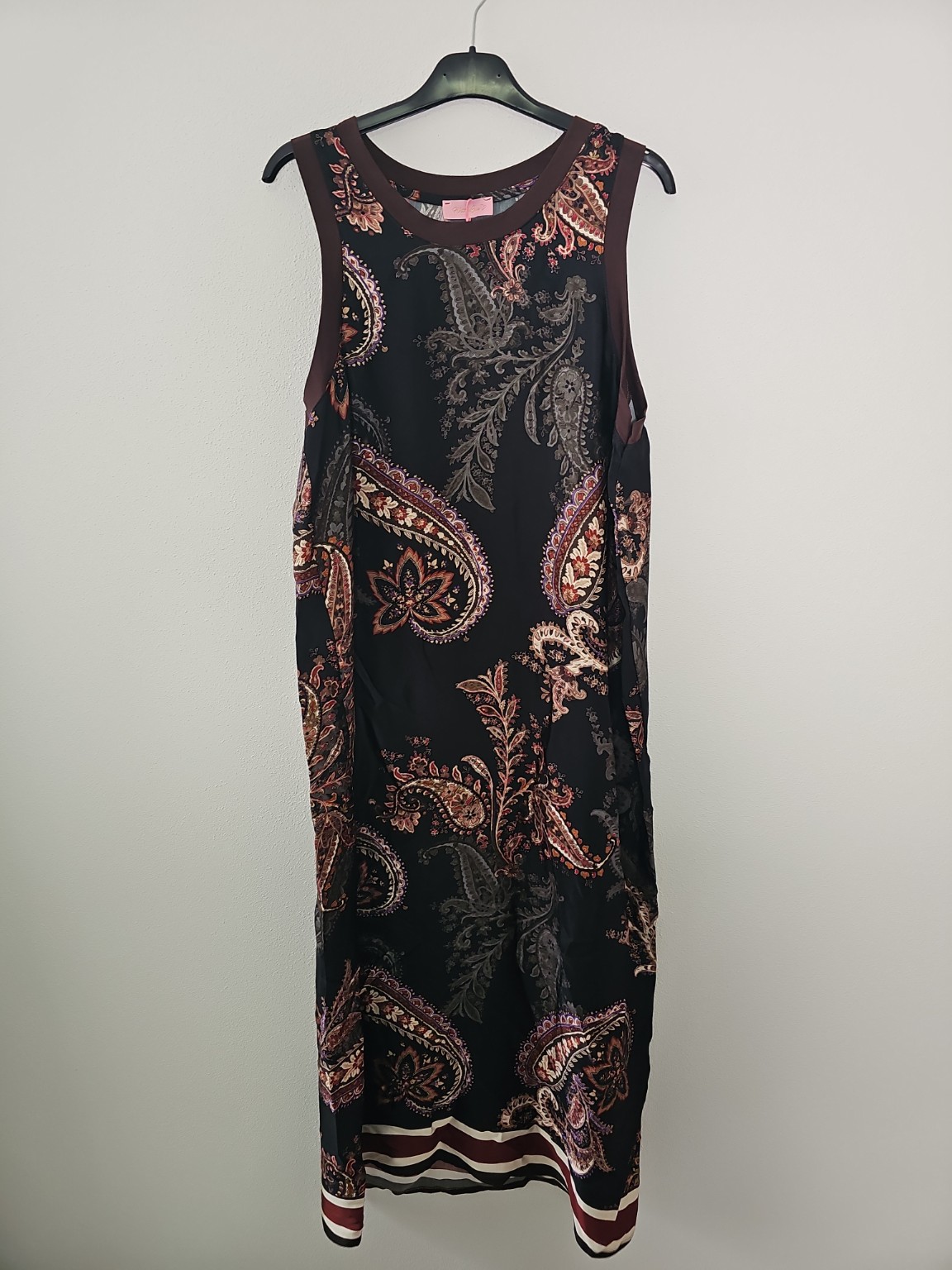 Satin-Kleid Evelina Paisley Made in Italy Viskose Qualtiät Gr. 34-40/42