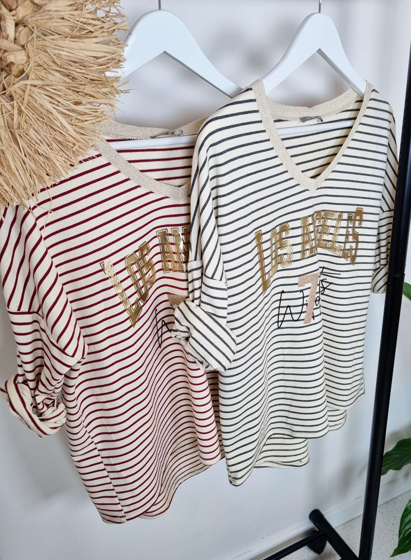 BASIC SHIRT LOS ANGELES STRIPES GLAMOUR ANTHRAZIT Streifen Longsleeve 34-42 Made in Italy Anthrazit BASIC SHIRT LOS ANGELES STRIPES GLAMOUR ANTHRAZIT Streifen Longsleeve 34-42 Made in Italy Anthrazit