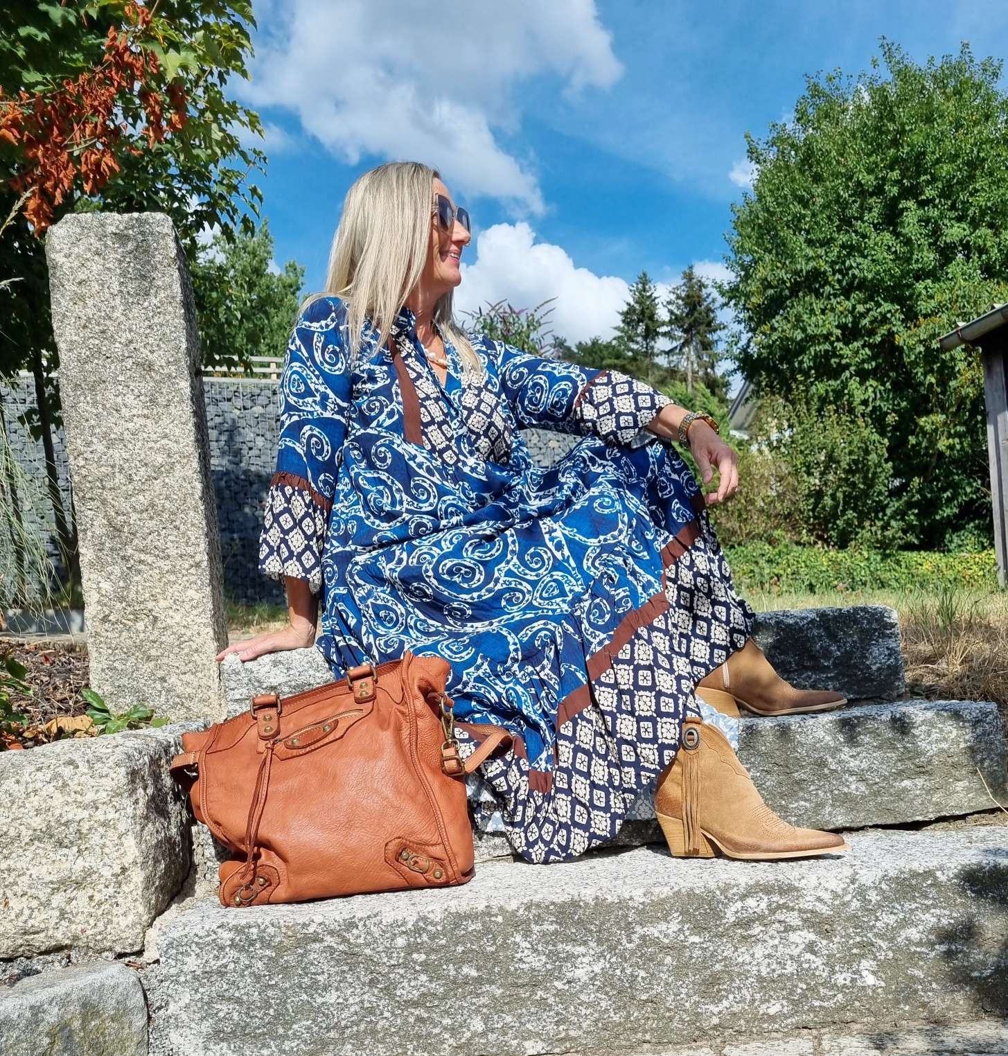 MAXI TUNIKA DRESS STROMBOLI BLAU 34-40/42 Made in Italy langes Kleid Hängerchen Tunikakleid MAXI TUNIKA DRESS STROMBOLI BLAU 34-40/42 Made in Italy langes Kleid Hängerchen Tunikakleid