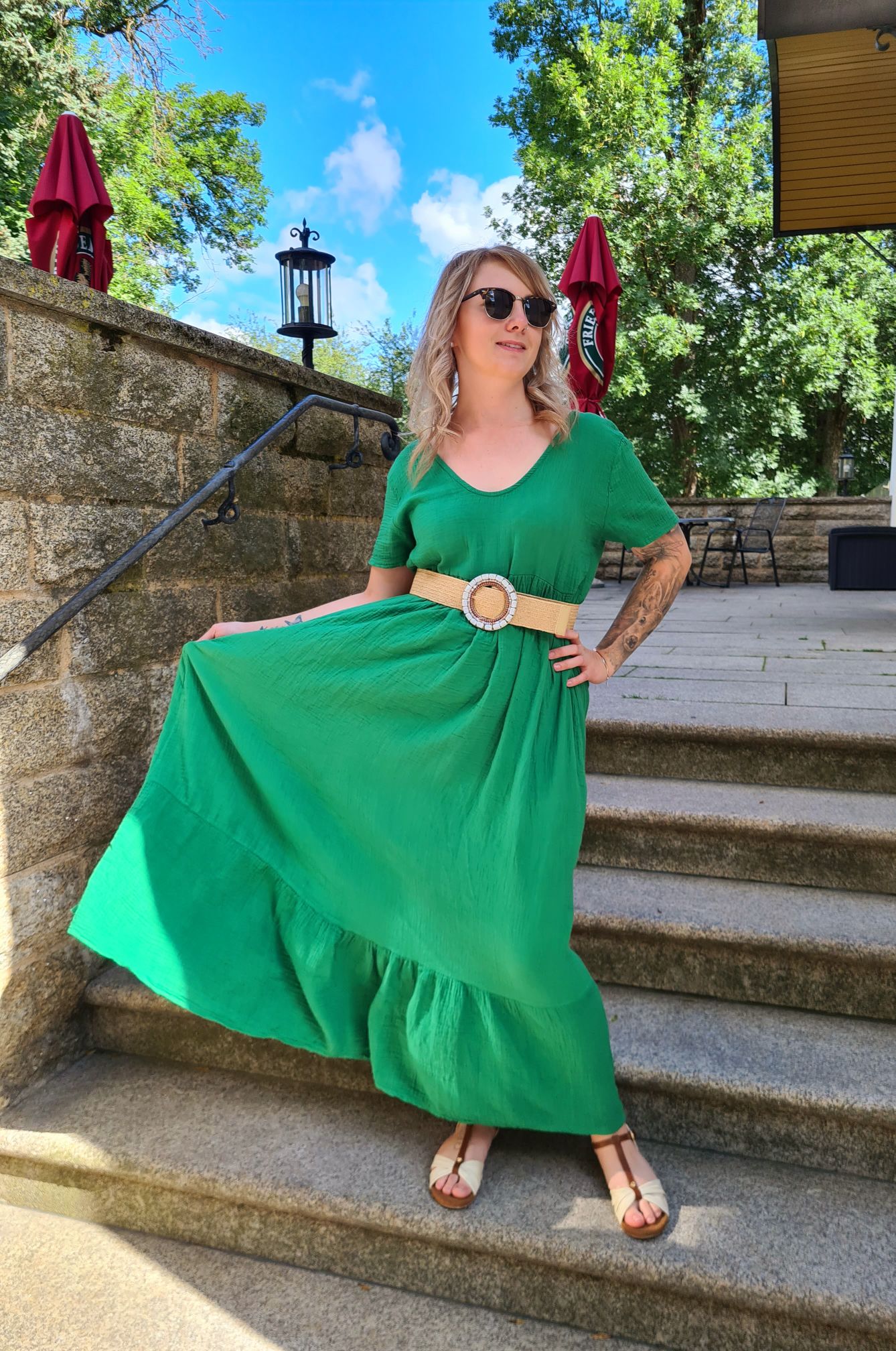 MUSSELIN TUNIKA DRESS LARISA GRÜN 34-42 Made in Italy Maxi Kleid Oversize Hängerchen MUSSELIN TUNIKA DRESS LARISA GRÜN 34-42 Made in Italy Maxi Kleid Oversize Hängerchen