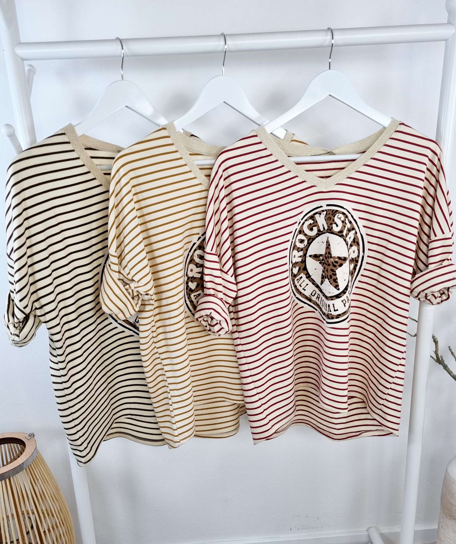 STRIPED LONGSLEEVE SHIRT LEO ROCKSTAR CAMEL 34-42 Made in Italy versch. Farben STRIPES STREIFEN STRIPED LONGSLEEVE SHIRT LEO ROCKSTAR CAMEL 34-42 Made in Italy versch. Farben STRIPES STREIFEN