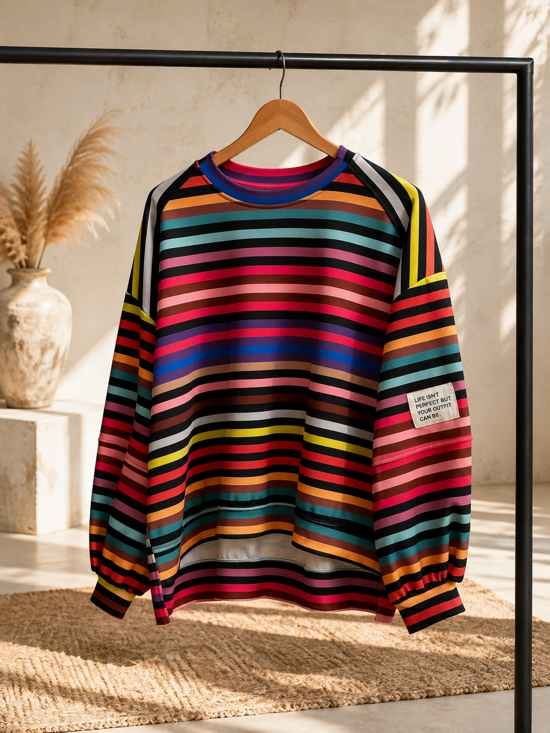 Sweatshirt „Ottavia“ – Streifen-Look | Made in Italy | passend bis ca. Gr. 42/44