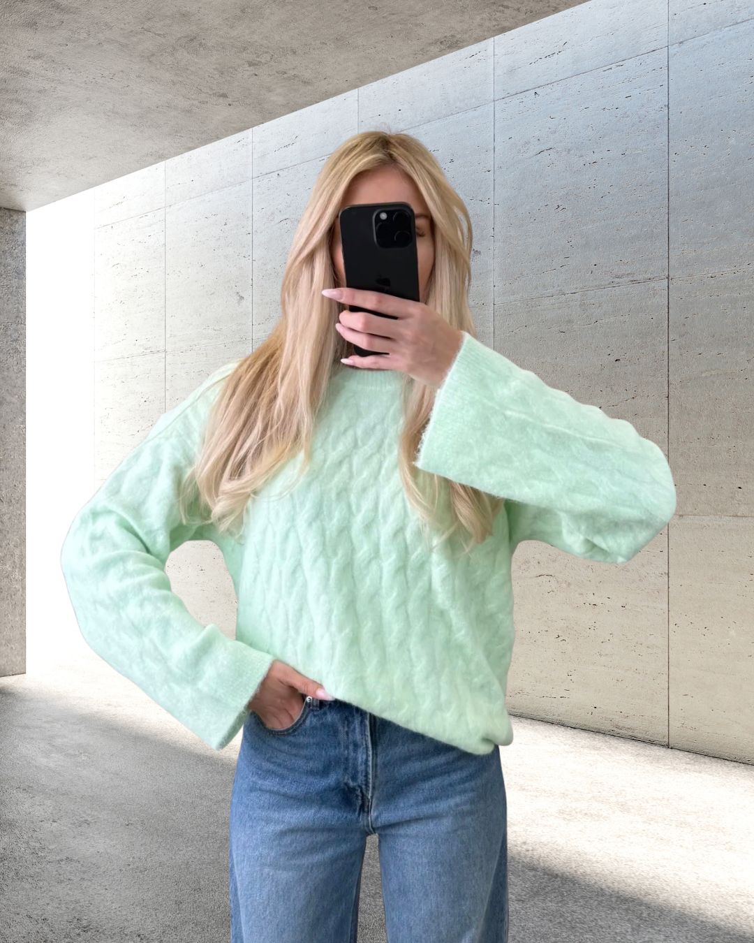 KNIT SWEATER INGRID  Italy Style 34-42 Zopfmuster