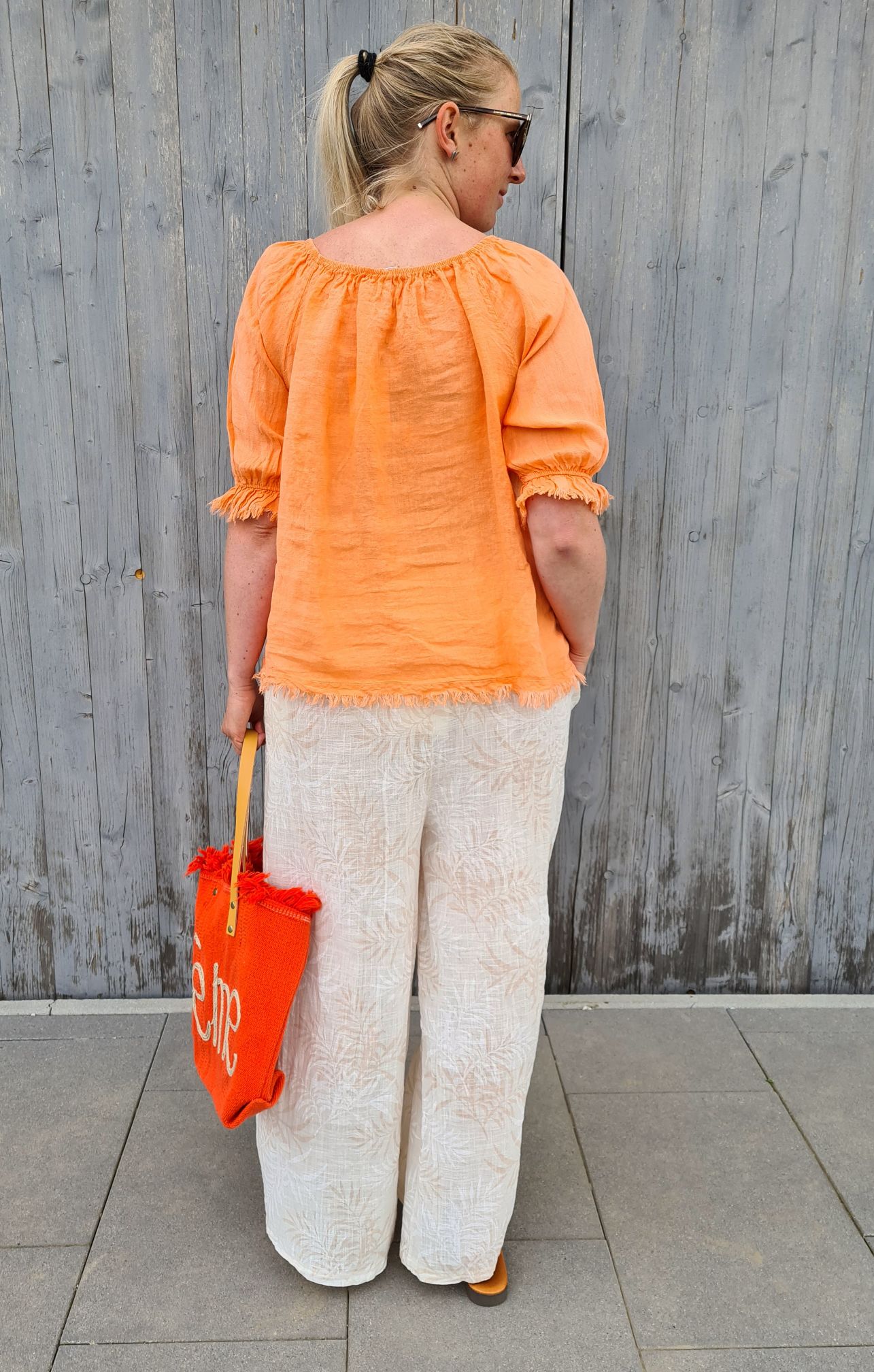 LINEN BLUSE VERONA KORALLE 34-40 Made in Italy Leinen Oversize Tunika Shirt ORANGE LINEN BLUSE VERONA KORALLE 34-40 Made in Italy Leinen Oversize Tunika Shirt ORANGE