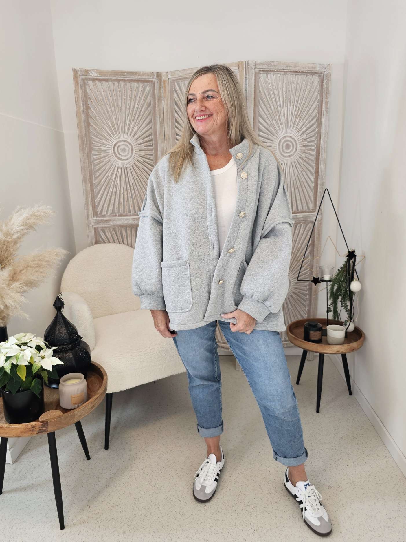 OVERSIZE SWEATSHIRT JACKE VERONA Made in Italy 34-46 Sweatshirtjacke OVERSIZE SWEATSHIRT JACKE VERONA Made in Italy 34-46 Sweatshirtjacke