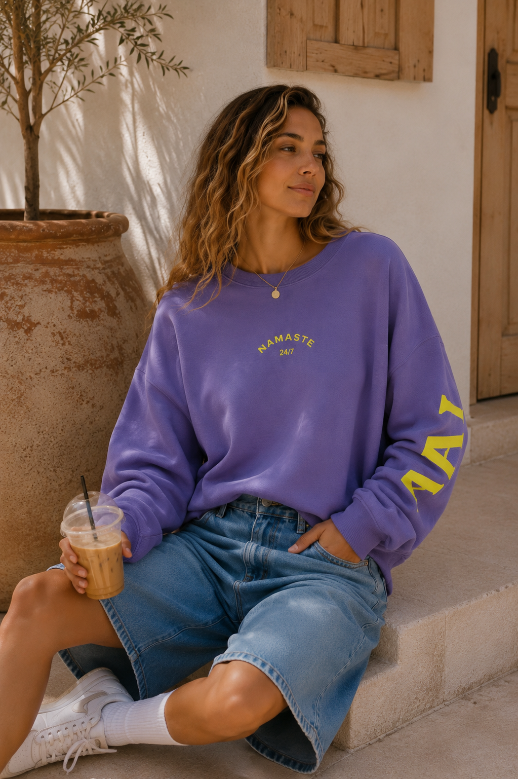 Sweatshirt „Namaste 24/7 Uni“ – Made in Italy | One Size bis ca. Gr. 42