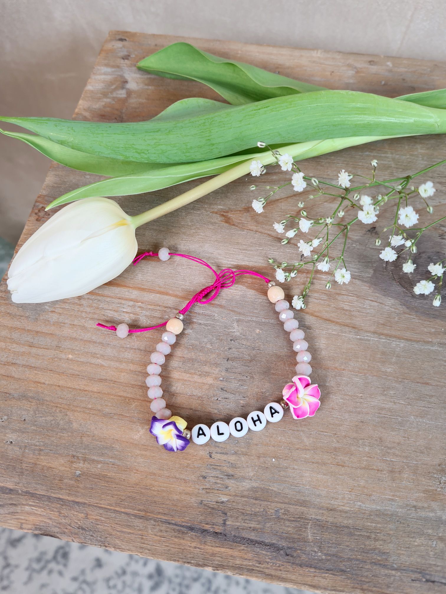 BRACELET ALOHA FLOWER Armband Modeschmuck Italy Design Armkettchen