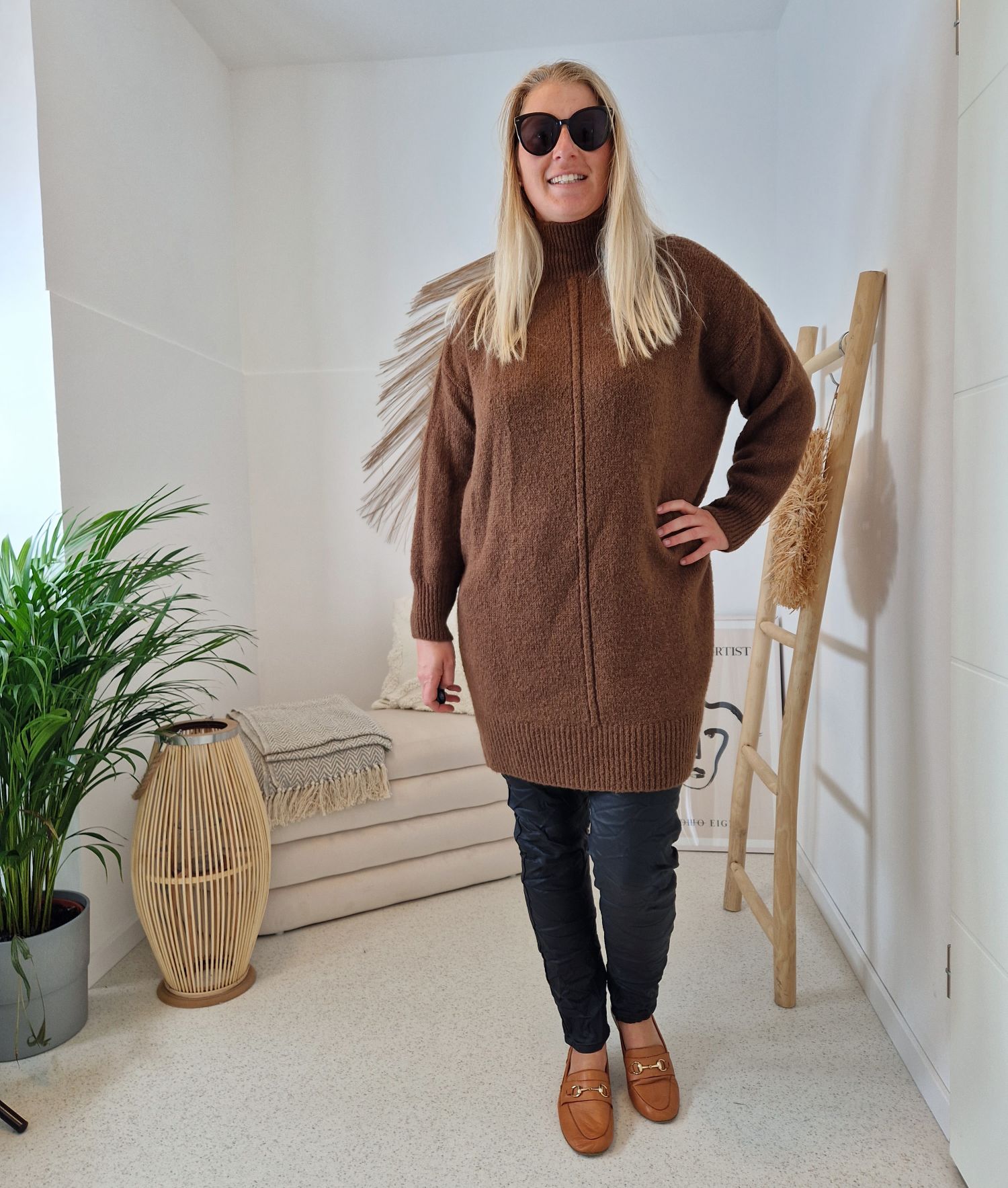 LONG KNIT SWEATER LUDOVIKA BRAUN Strick Pullover Kleid Made in Italy 34-42/44 LONG KNIT SWEATER LUDOVIKA BRAUN Strick Pullover Kleid Made in Italy 34-42/44