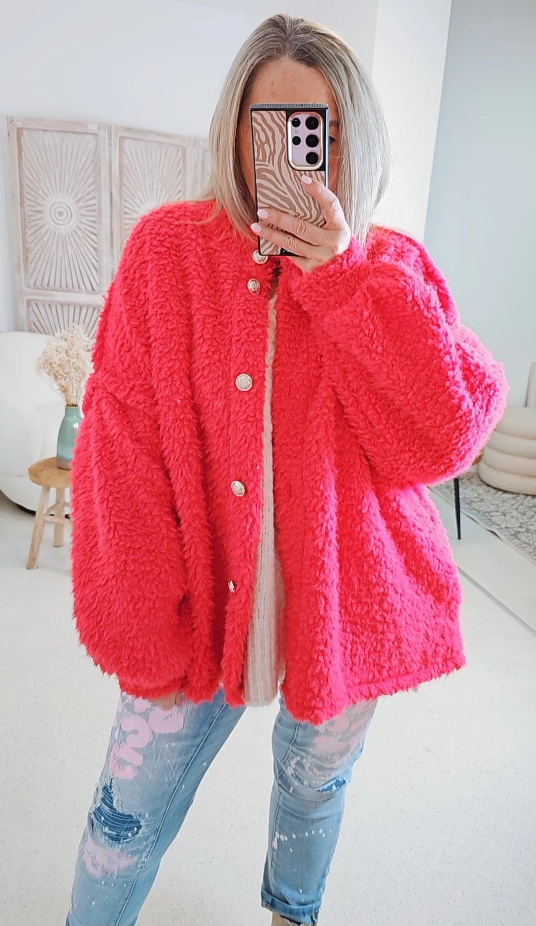 KUSCHELIGE TEDDY JACKE ALISSA Made in Italy 34-42