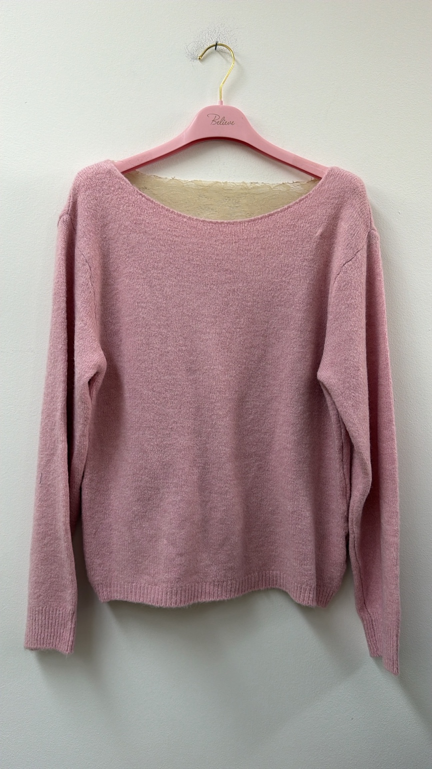 Strickpullover mit Spitzenrücken I SP0150 I Made in Italy 34-42/44