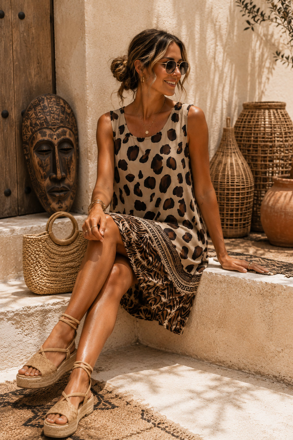 Kleid Malaika Safari – Made in Italy – Made in Italy – Afrikanische Vibes treffen italienischen Chic 🌴Made in Italy 34-42