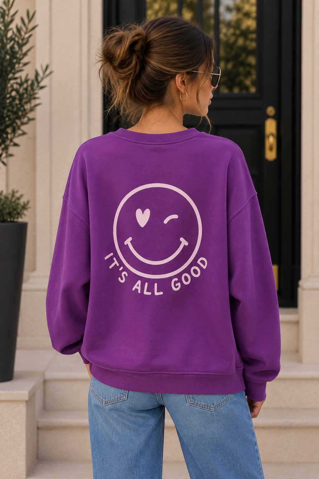 Sweatshirt „Happy Vibes NINA“ – Made in Italy