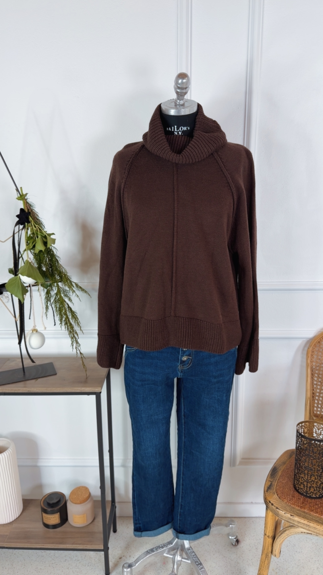 BASIC KNIT PULLOVER IRMI STRICK Made in Italy 34 -44 Made in Italy Rollkragen