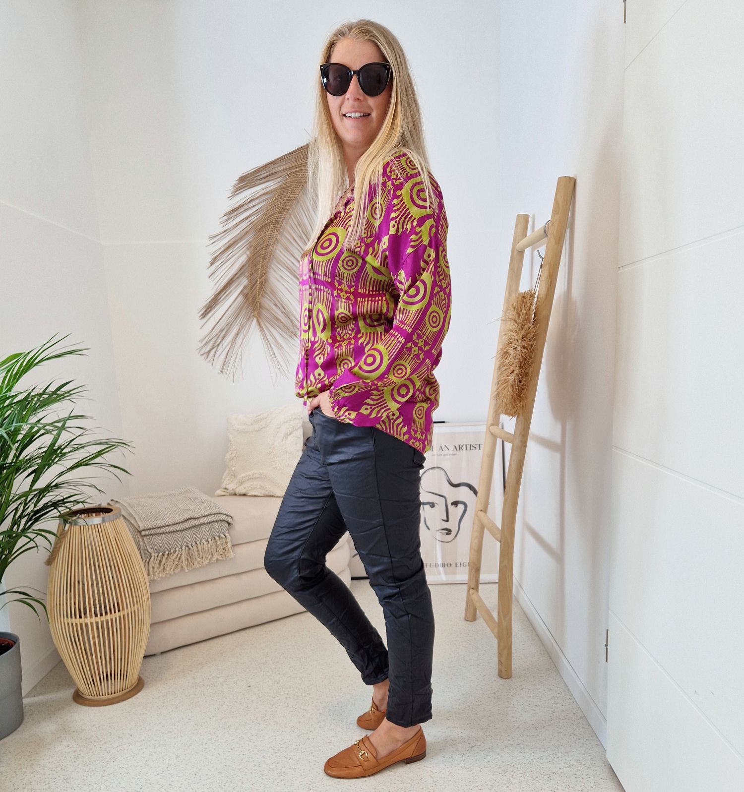 SEIDEN BLUSE LILITH PINK GRÜN 34-42 Made in Italy Silk Mix Oversize Shirt SEIDEN BLUSE LILITH PINK GRÜN 34-42 Made in Italy Silk Mix Oversize Shirt