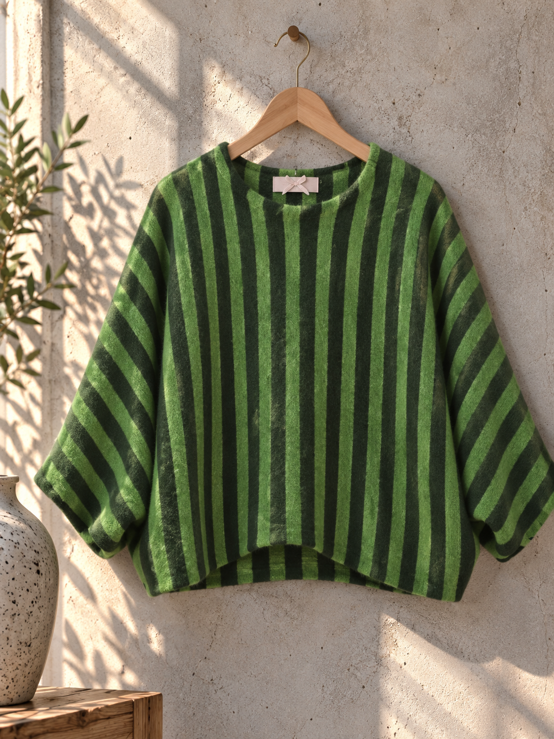 H00119 Oversize Fledermaus-Strickpullover mit Alpaka I 34-46/48 I Made in Italy