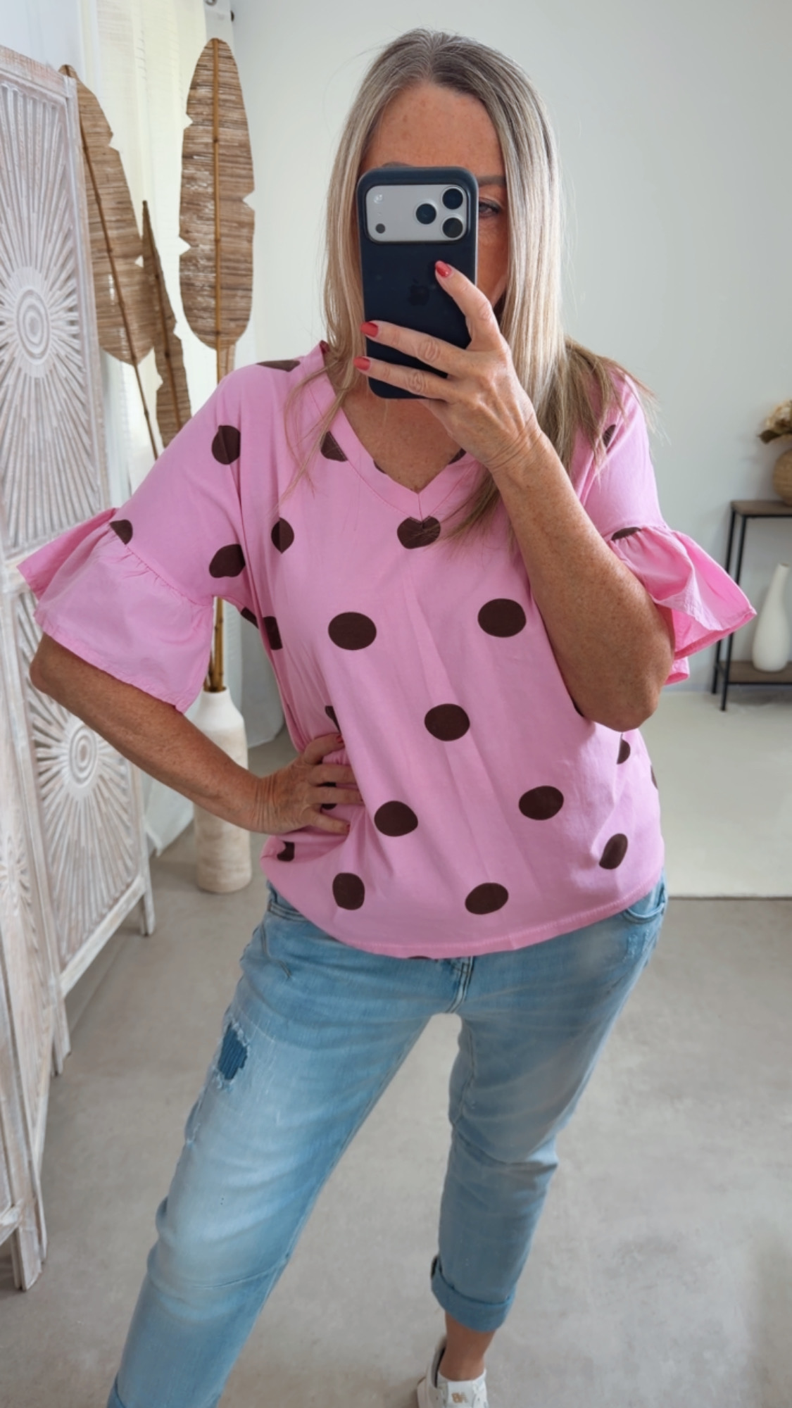Polka Dots-Shirt „Bellagio“ – Made in Italy 🌸 Größe 34 bis 40/42