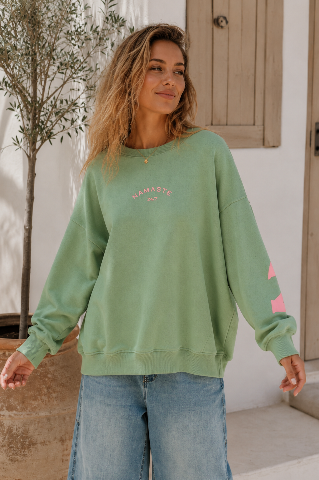 Sweatshirt „Namaste 24/7 Uni“ – Made in Italy | One Size bis ca. Gr. 42