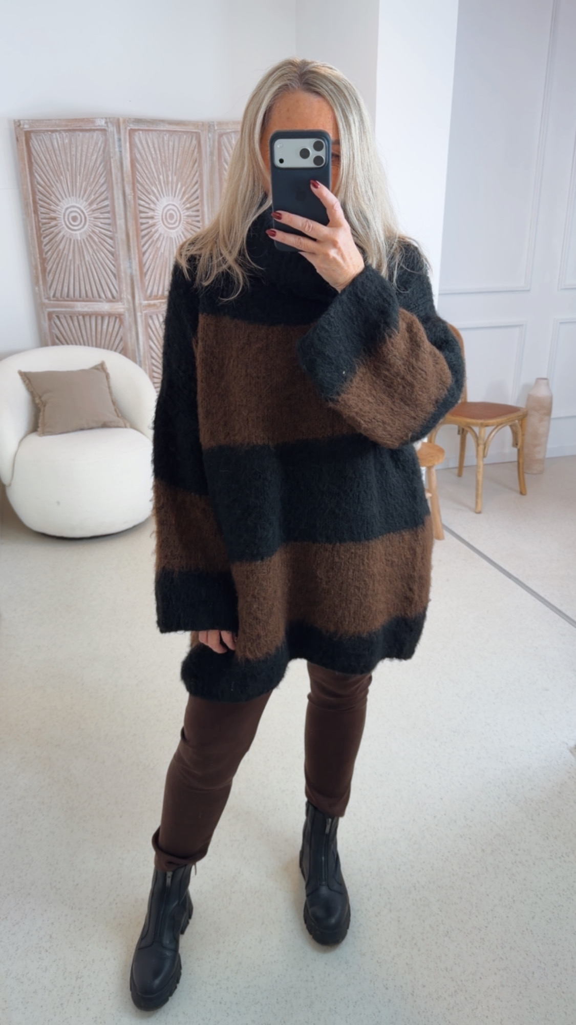 COZY STRIPES STRICKKLEID STRICKPULLOVER HELSINKI 34-44 Made in Italy