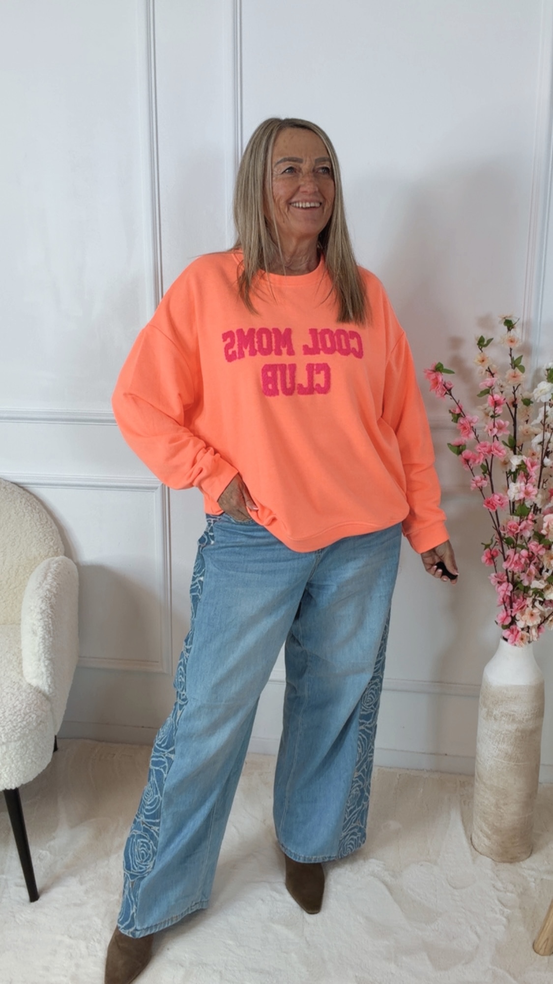 🧡✨ Sweatpullover Avellina Neonorange Made in Italy 34-42/44