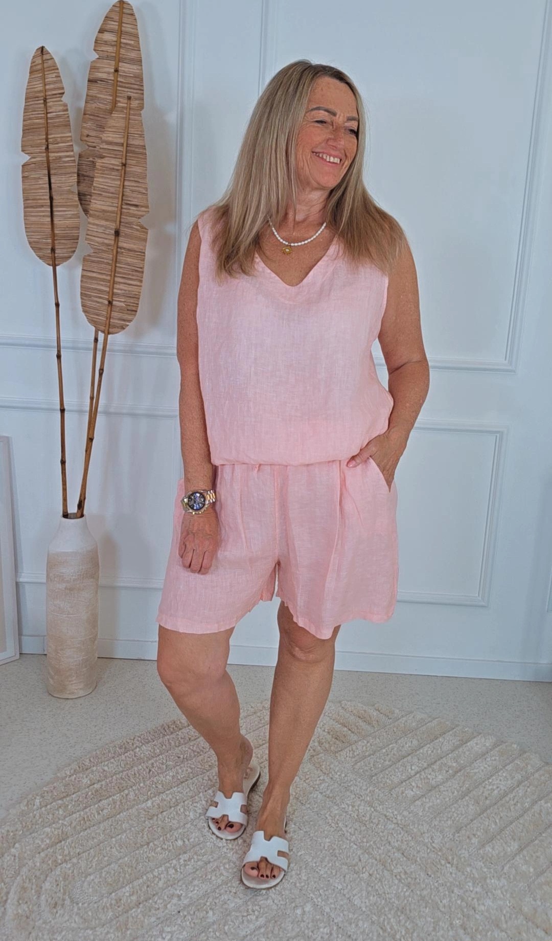 LINEN SHORTS BONITA KURZ Made in Italy 34-42 Leinenshort