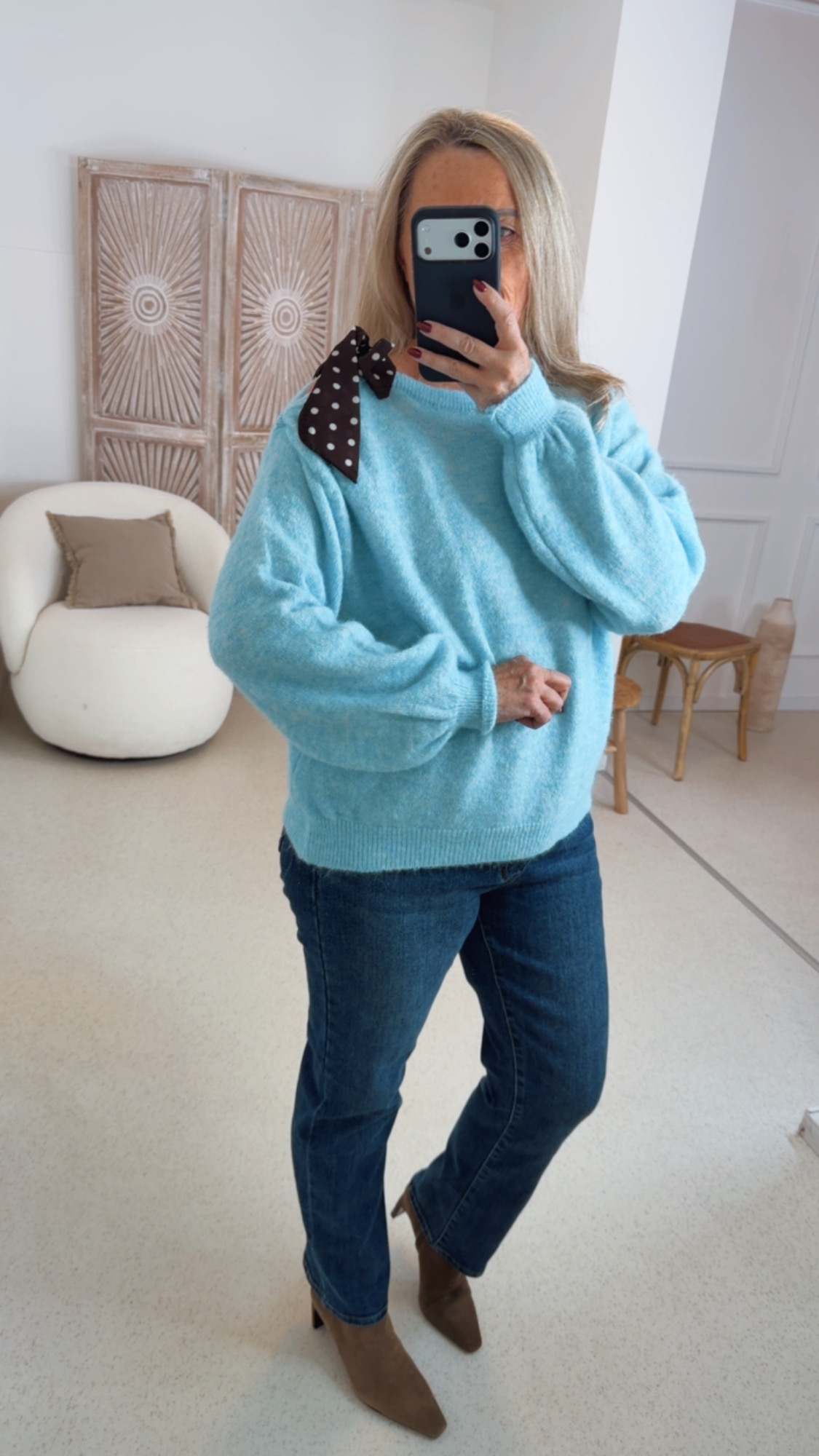 COZY KNIT SWEATER MACY Schleife Made in Italy 34 -44 Strick Pullover