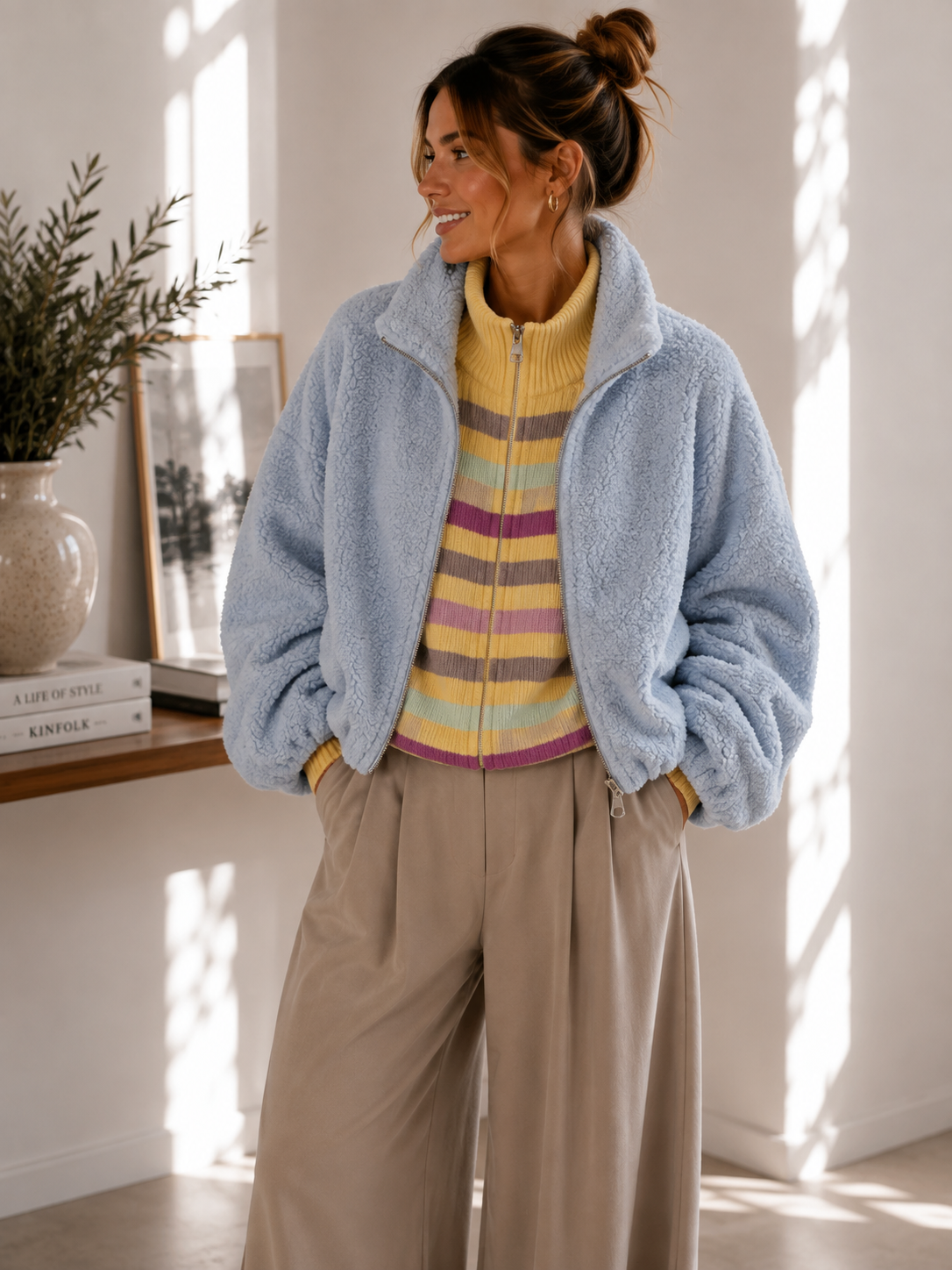 Bouclé-Jacke Uni I NO.JA0021 I Made in Italy I 34-42/44