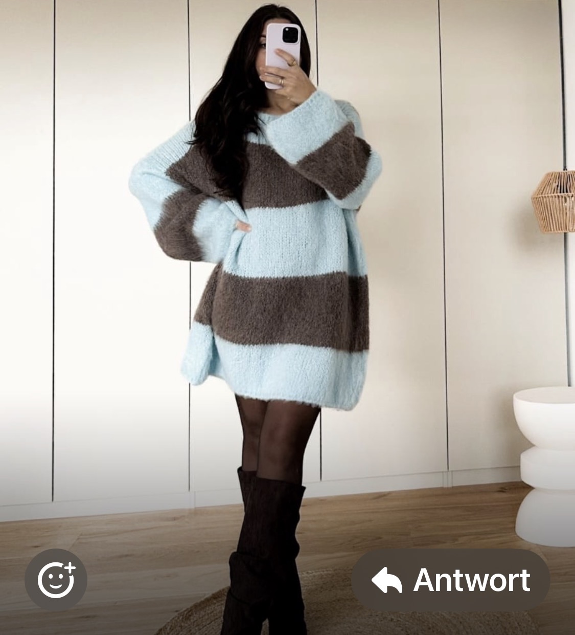 COZY KNIT SWEATER CIAM STRIPES LANG / OVERSIZE 34 - 46 Strick Pullover, Strick-Kleid Made in Italy