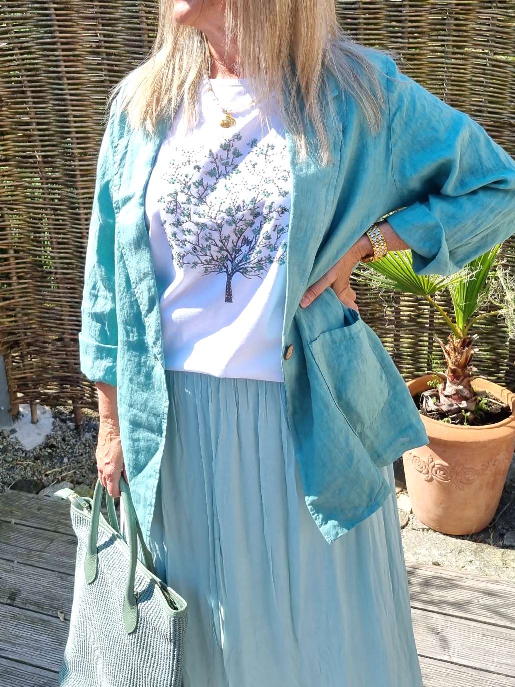 SHIRT MAXI SKIRT VENEZIA MINTGRÜN Made in Italy langer Rock 34-42 SHIRT MAXI SKIRT VENEZIA MINTGRÜN Made in Italy langer Rock 34-42