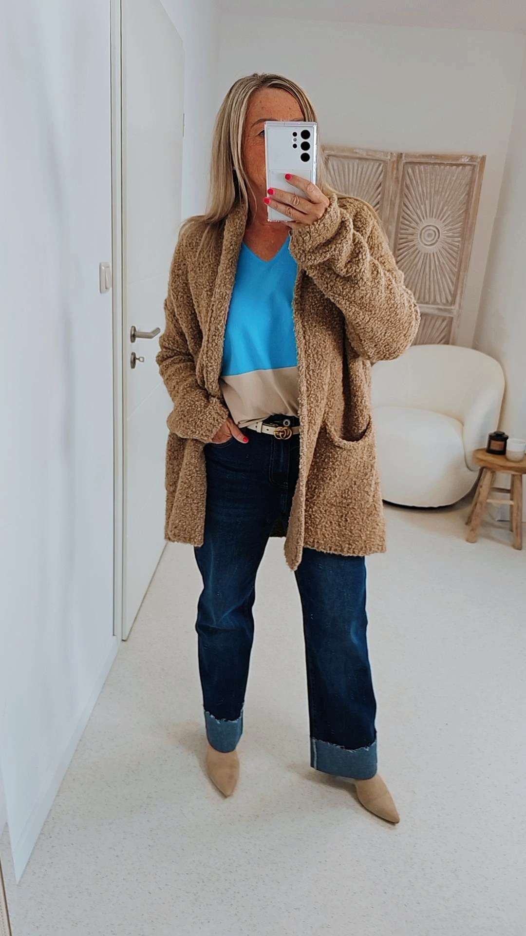 BOUCLE KNIT CARDIGAN MIRIAM SHORT 34-42 Made in Italy kurze Strick Jacke Oversize BOUCLE KNIT CARDIGAN MIRIAM SHORT 34-42 Made in Italy kurze Strick Jacke Oversize