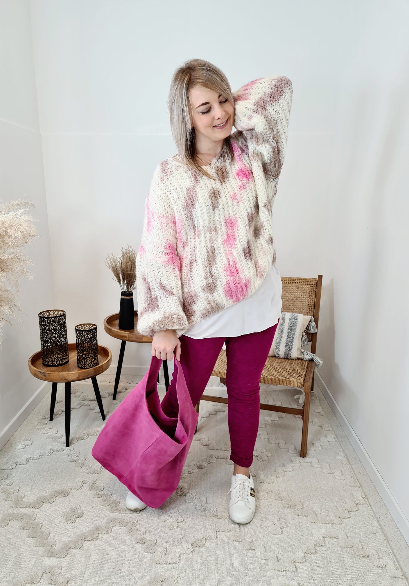 BASIC CORD JOGPANT SELINA BEERE 34-42 Made in Italy bequeme Hose PANT BASIC CORD JOGPANT SELINA BEERE 34-42 Made in Italy bequeme Hose PANT