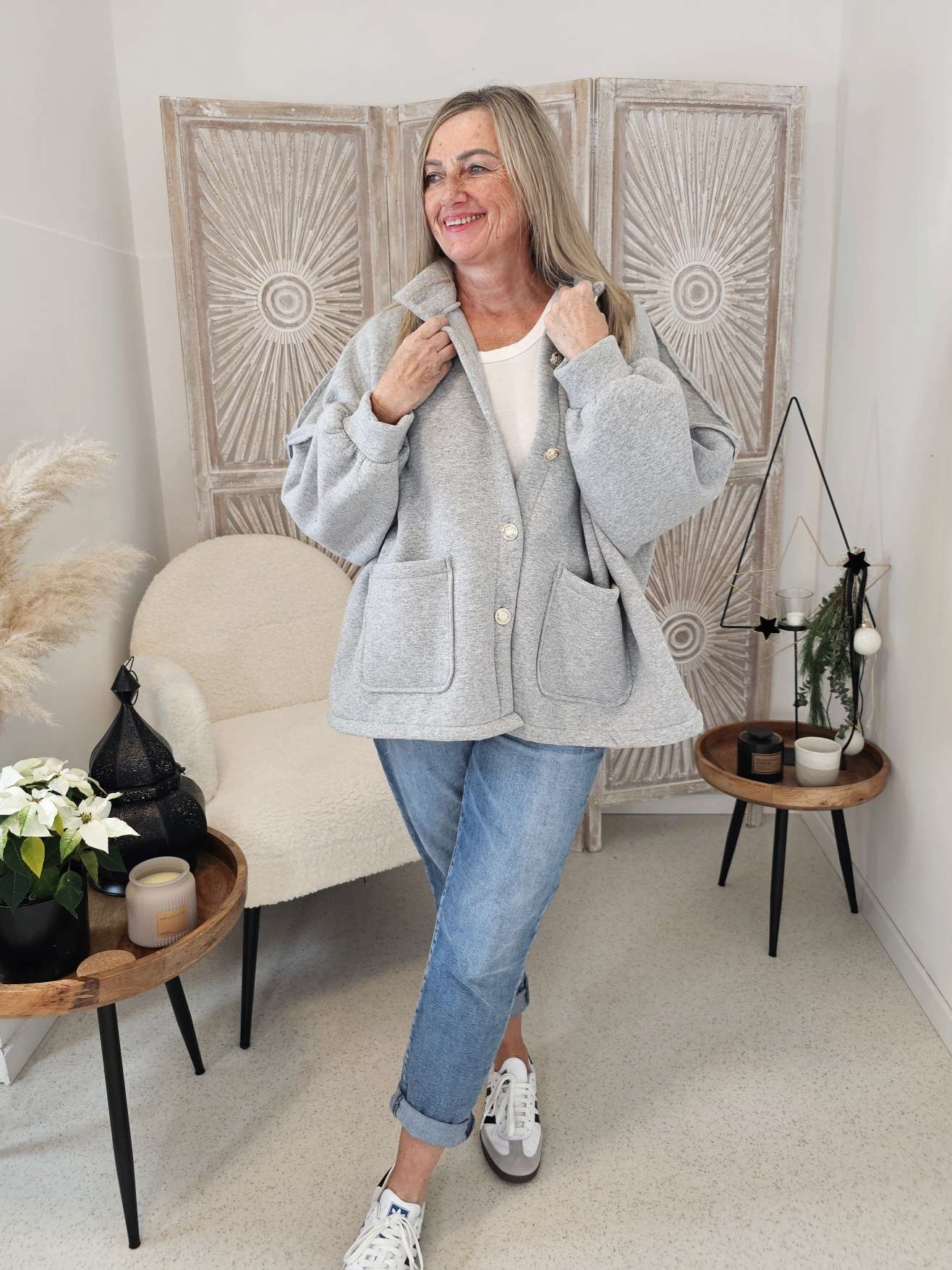 OVERSIZE SWEATSHIRT JACKE VERONA Made in Italy 34-46 Sweatshirtjacke OVERSIZE SWEATSHIRT JACKE VERONA Made in Italy 34-46 Sweatshirtjacke