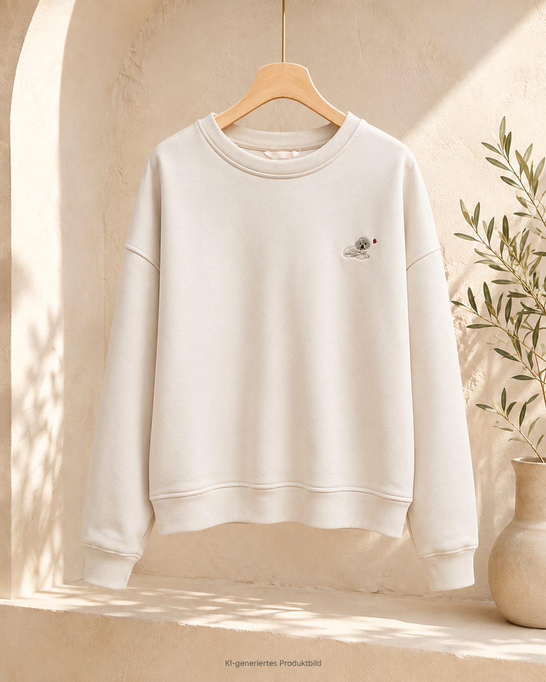 Sweatshirt Uni Luni Hund Stickerei Made in Italy 34-42 Sweater