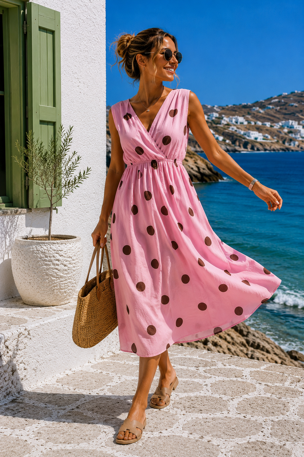 Maxi-Kleid Belladonna Polka Dots Made in Italy 34-42