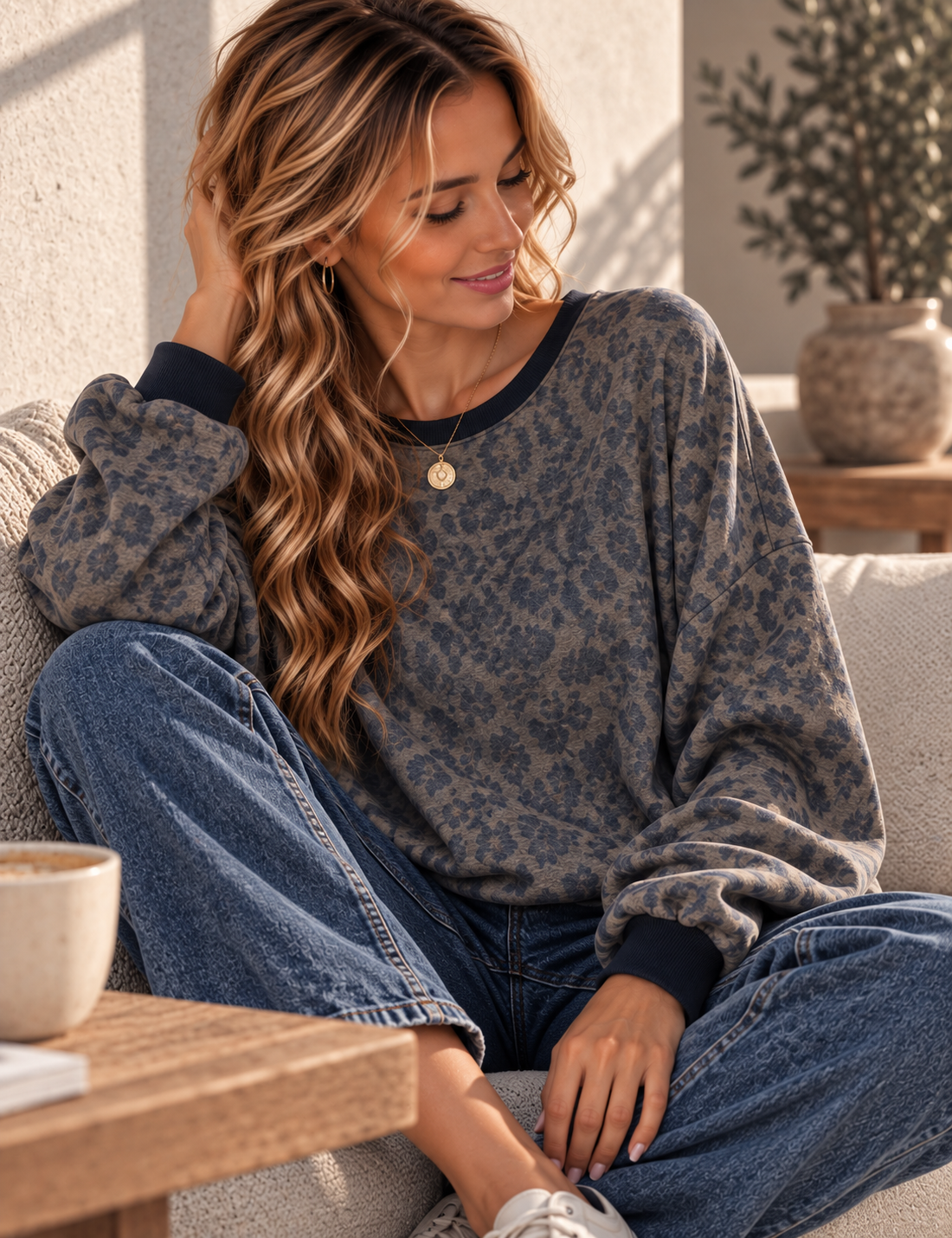 Leo Sweatshirt – butterweich & lässig | Made in Italy 🐆🤎 SW0102 Gr 34-42