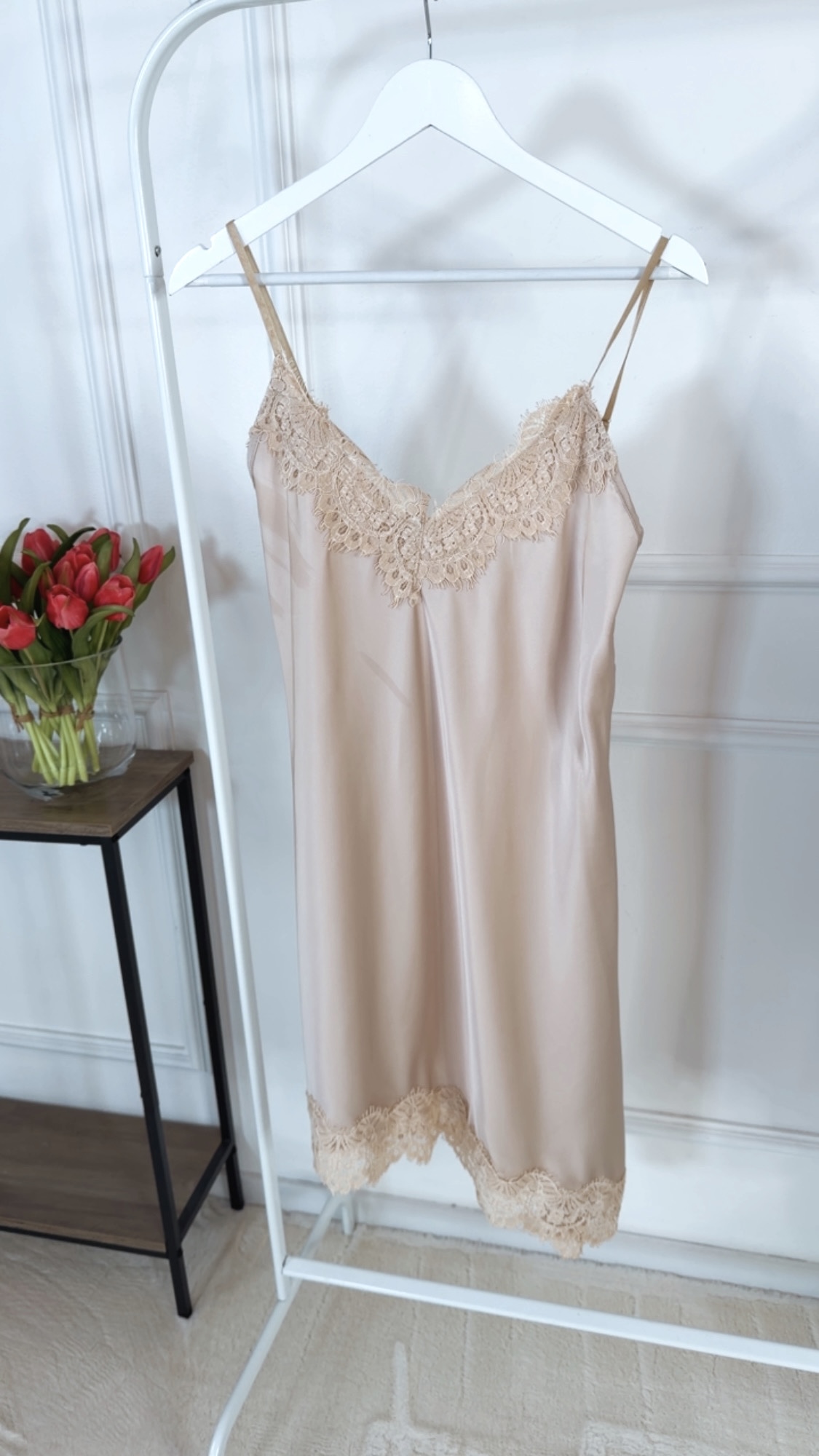 SPITZENTRÄGERTOP ANNY ASYMMETRISCH LONG Made in Italy 34 - 38