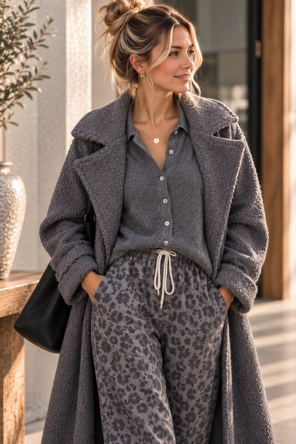 Cardigan Basic Alpaka Uni I ST0076 I Made in Italy 34-44 Strickjacke