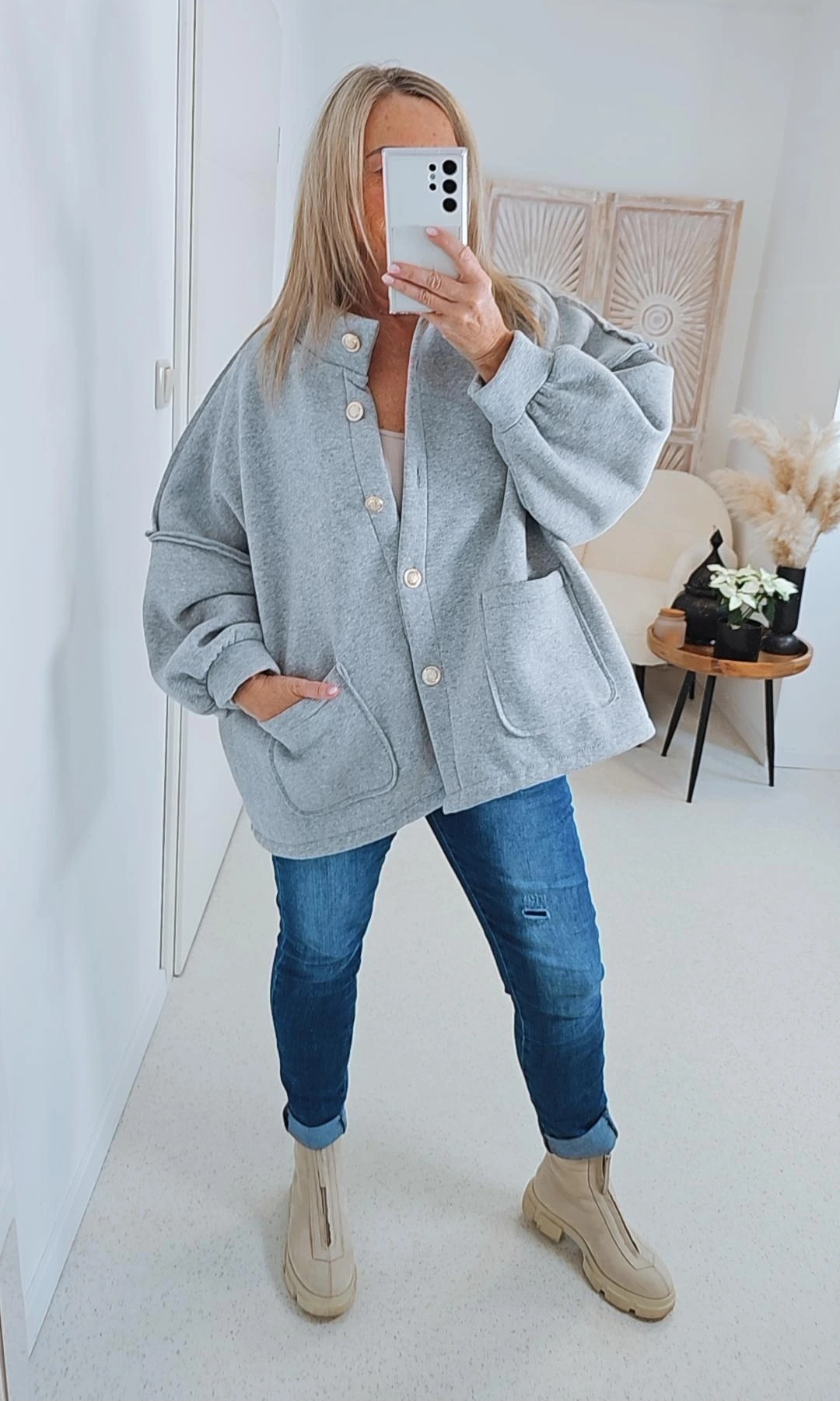 OVERSIZE SWEATSHIRT JACKE VERONA Made in Italy 34-46 Sweatshirtjacke OVERSIZE SWEATSHIRT JACKE VERONA Made in Italy 34-46 Sweatshirtjacke