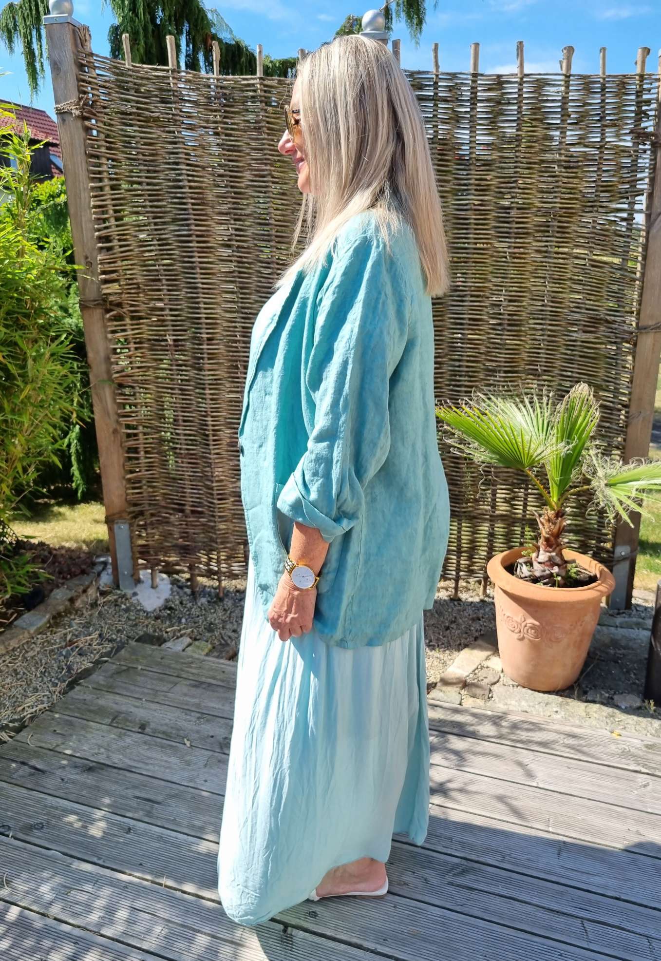 SHIRT MAXI SKIRT VENEZIA MINTGRÜN Made in Italy langer Rock 34-42 SHIRT MAXI SKIRT VENEZIA MINTGRÜN Made in Italy langer Rock 34-42
