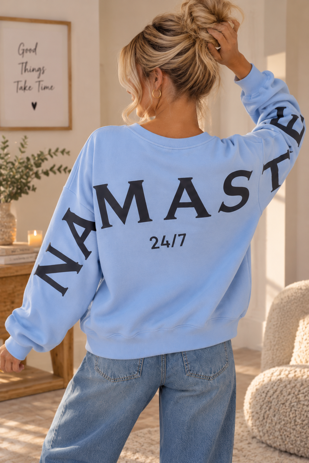 Sweatshirt „Namaste 24/7 Uni“ – Made in Italy | One Size bis ca. Gr. 42