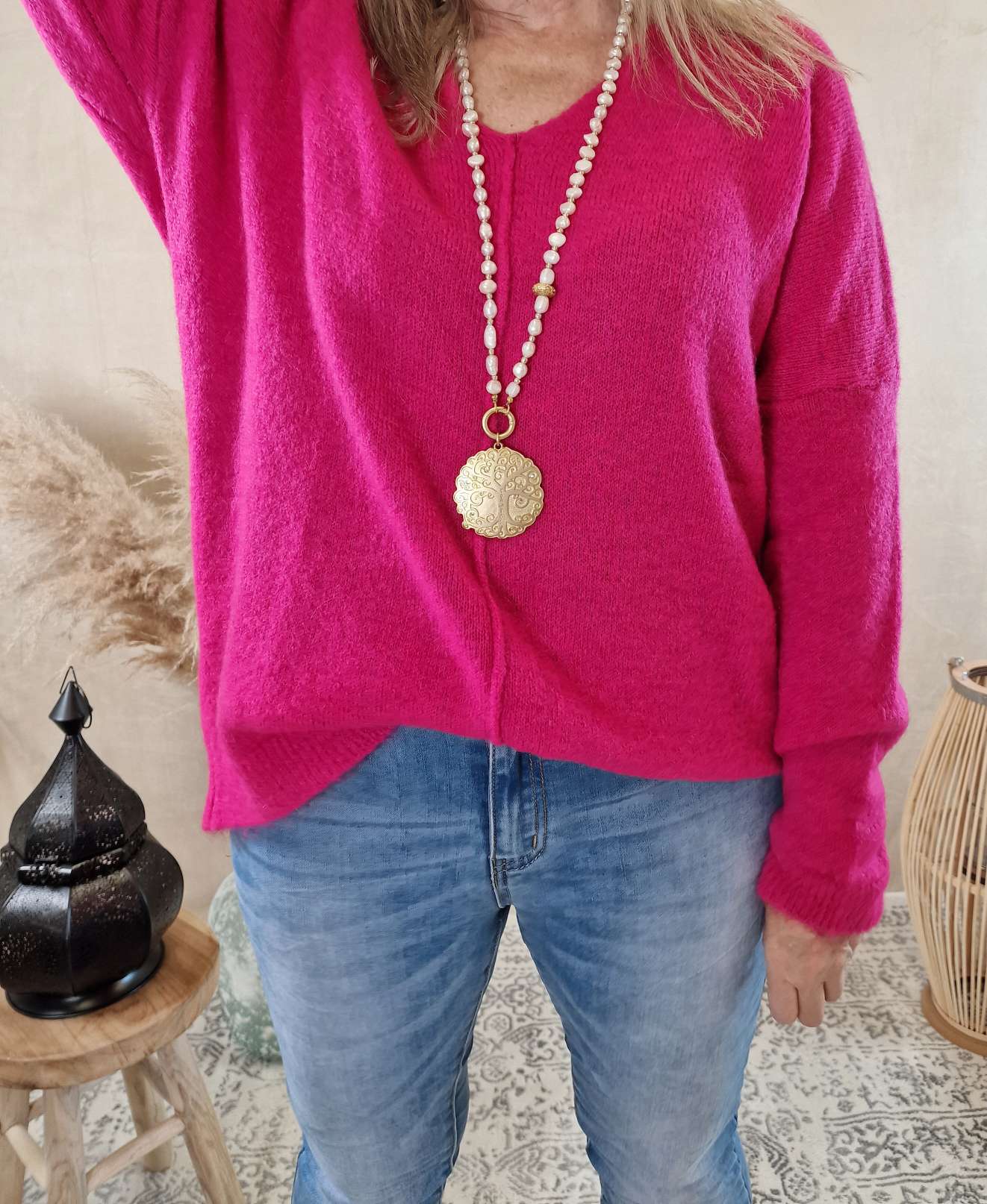 EXKLUSIVER KNIT SWEATER MERAN PINK Strick Pullover Made in Italy 34-42 
