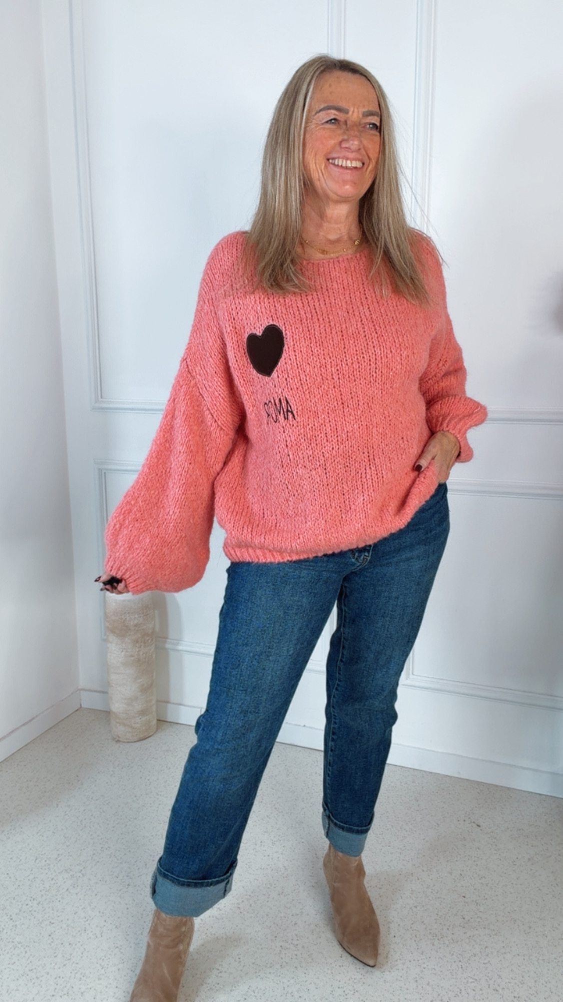 BASIC KNIT SWEATER MARIANNE HERZ Made in Italy 34- 44 PULLOVER STRICKPULLOVER