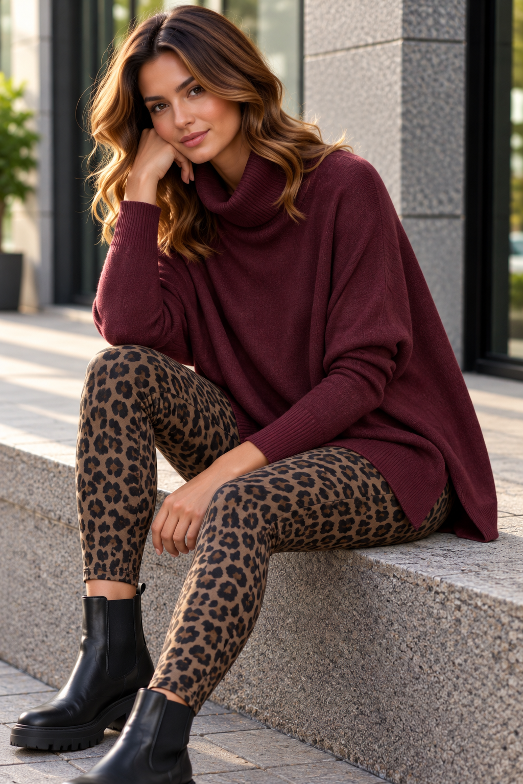 Oversize Rollkragen-Pullover Uni RP0164 I Made in Italy 34-44/46 Strick Pullover