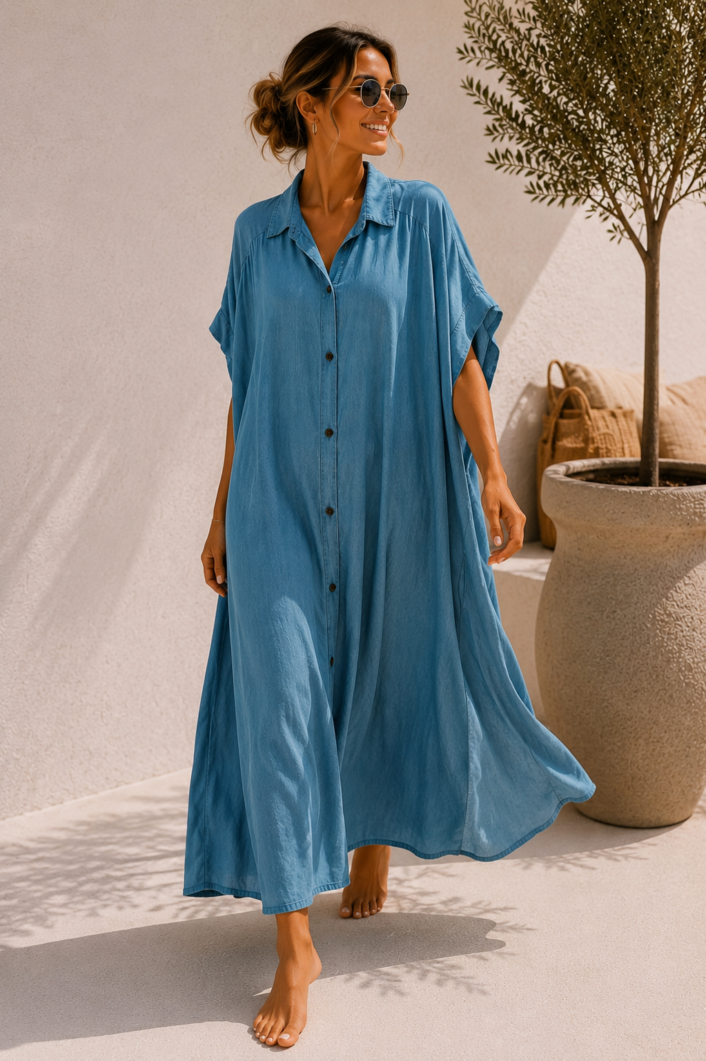 LYOCELL  BLUSENKLEID PALERMO Made in Italy 34-46/48