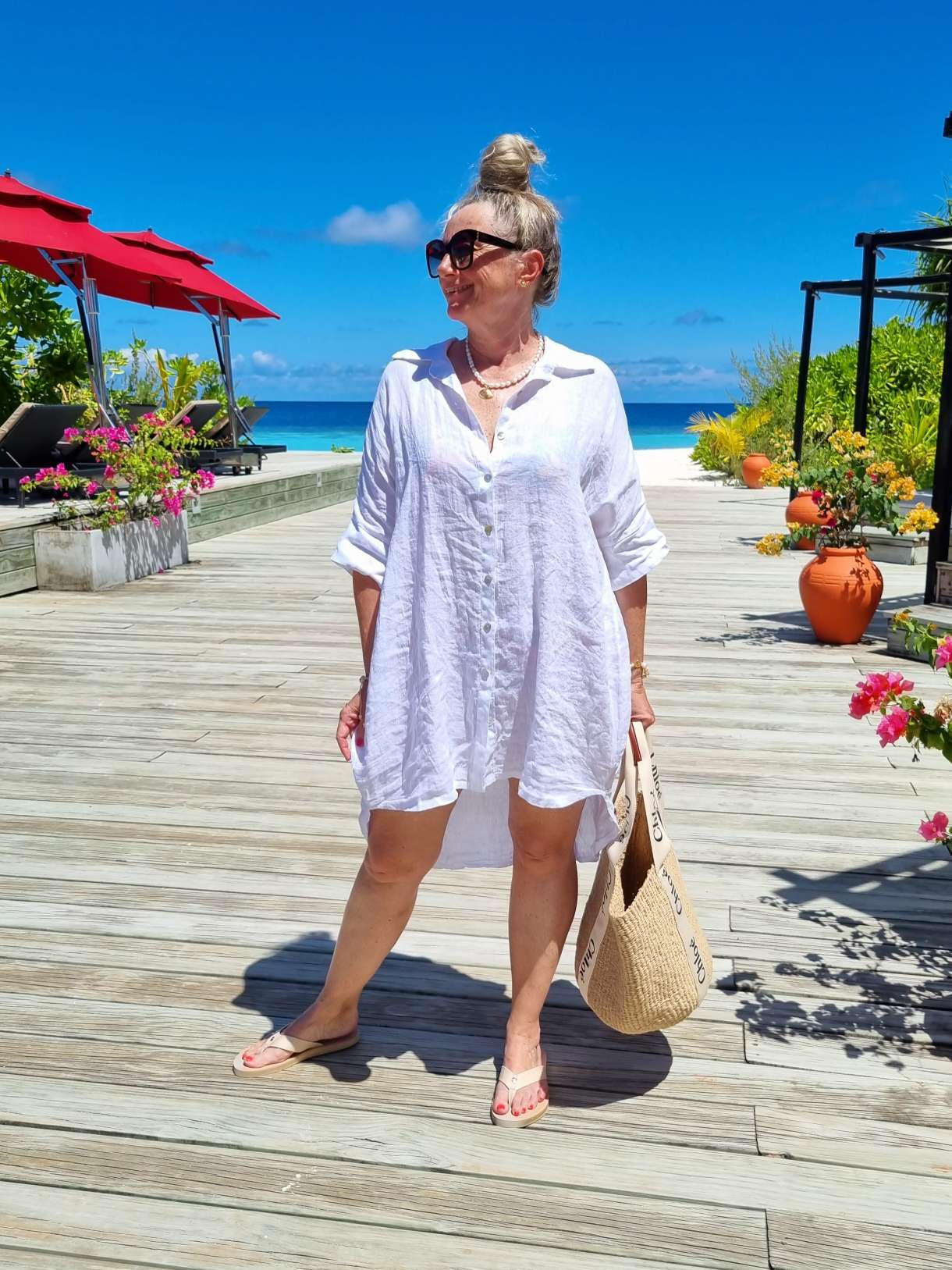 LINEN TUNIKA AREZZO LONG WEISS Leinen Bluse Kleid Made in Italy 34-42 Longbluse LINEN TUNIKA AREZZO LONG WEISS Leinen Bluse Kleid Made in Italy 34-42 Longbluse