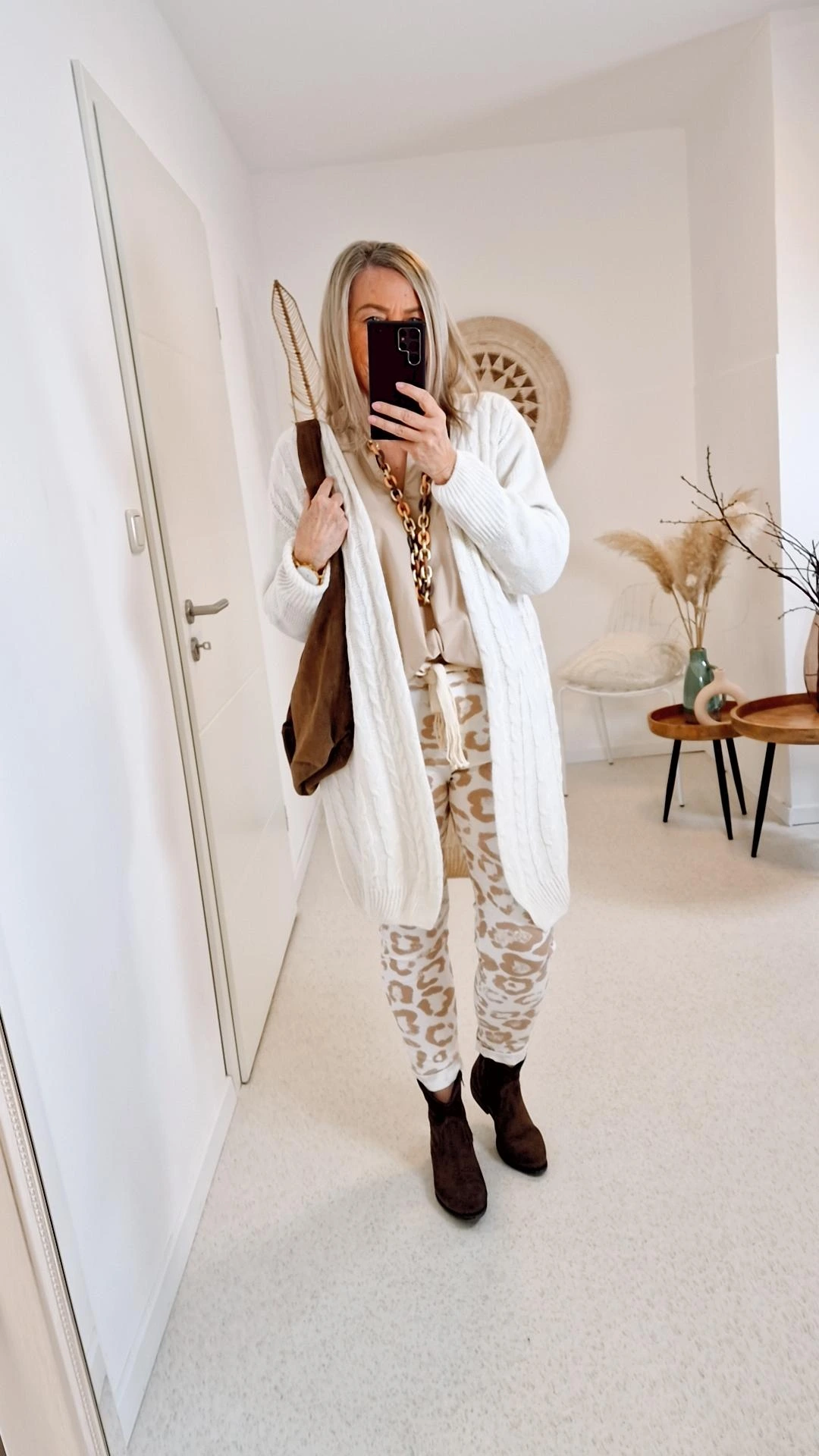 KNIT CARDIGAN ALINA CREME ZOPFMUSTER 34-42 Made in Italy  Strickjacke