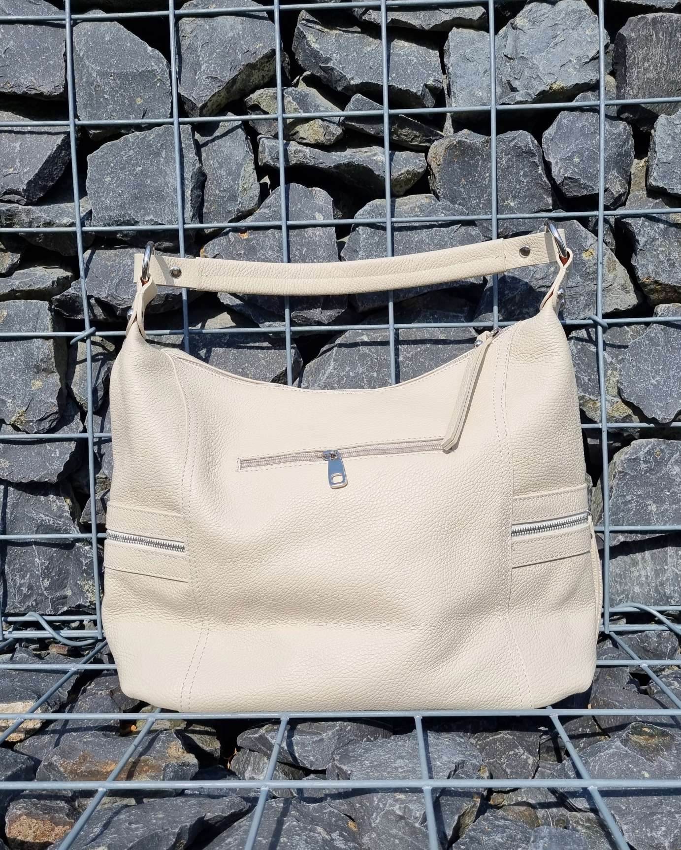 Edler LEDER SHOPPER ORNELA CREME Echt Ledertasche Shoppingbag Made in Italy Edler LEDER SHOPPER ORNELA CREME Echt Ledertasche Shoppingbag Made in Italy