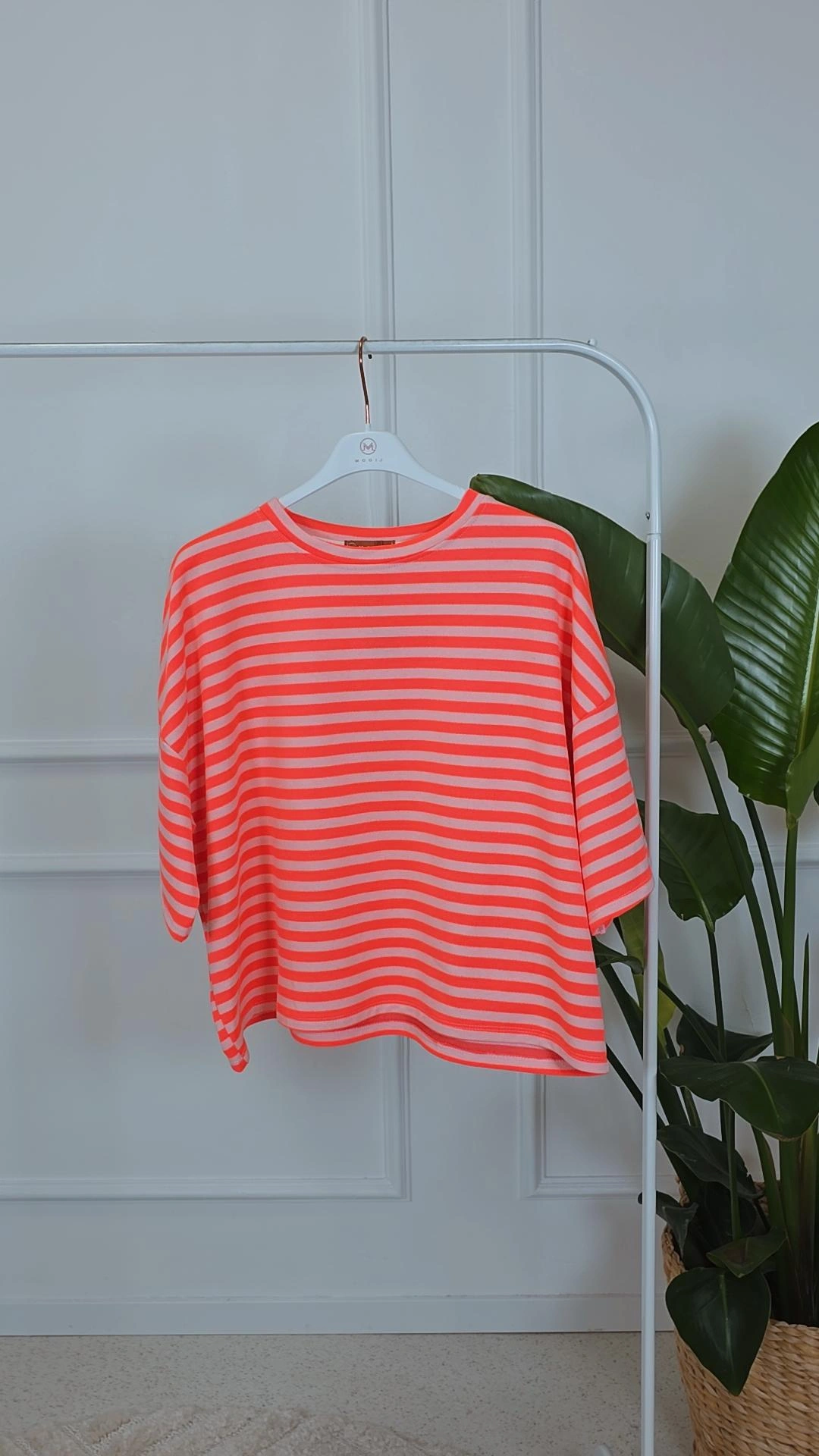 OVERSIZE SWEATER STRIPES TAMSIN Made in Italy 34-44 Kurzarm Sweatshirt