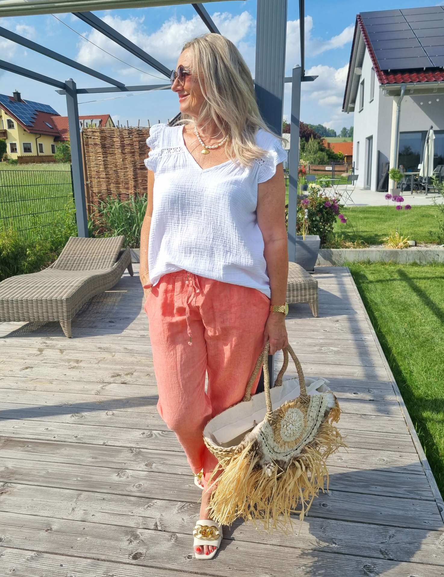 LINEN JOGPANT ANCONA KORALLE Leinen Hose PANT 34-42 Made in Italy Sommerhose LINEN JOGPANT ANCONA KORALLE Leinen Hose PANT 34-42 Made in Italy Sommerhose